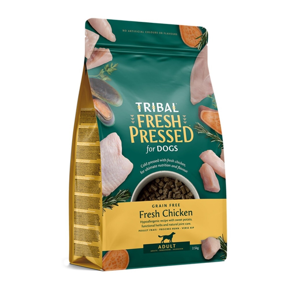 Tribal Tribal Pressed Chicken Adult Dry Dog Food pet food packaging